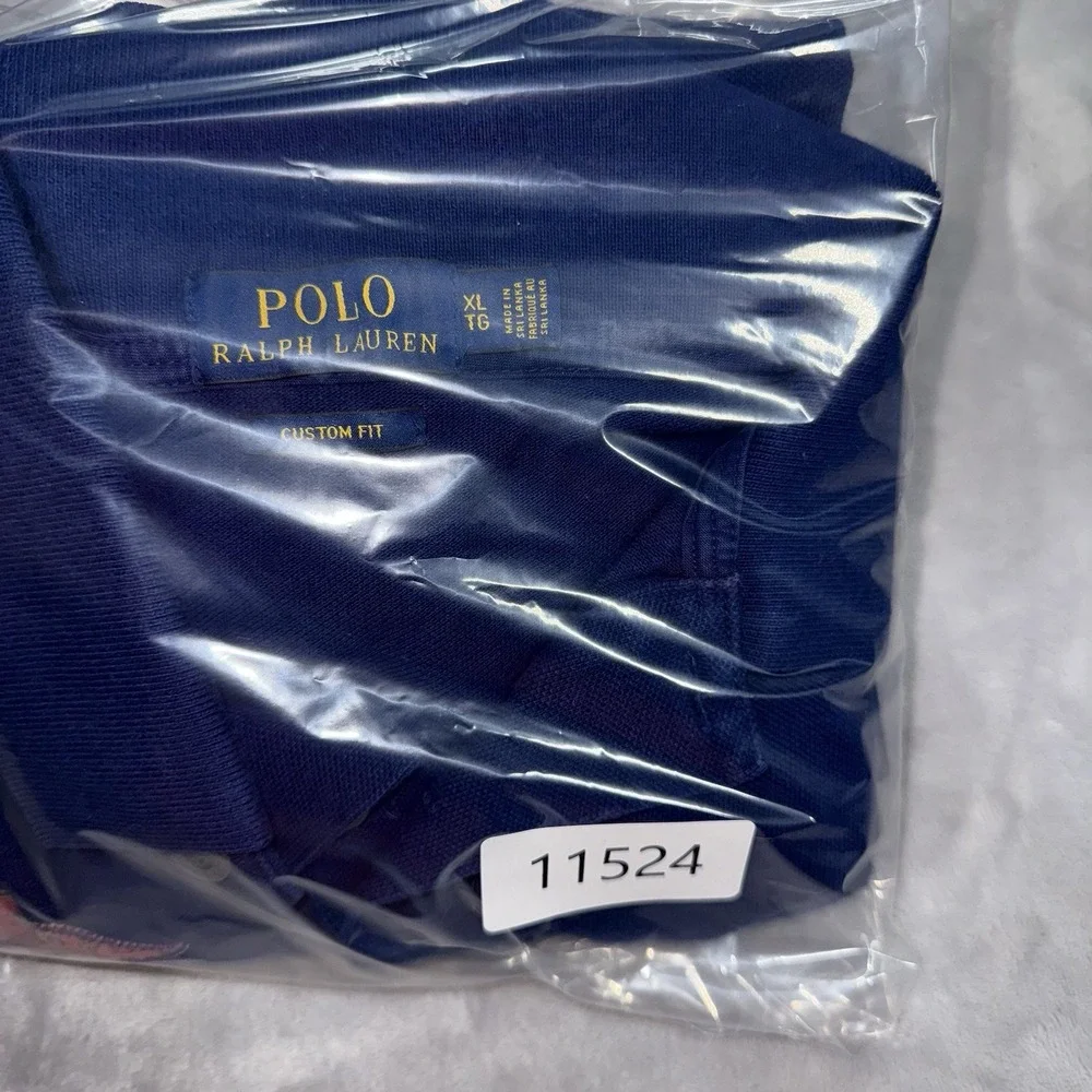 Polo Ralph Lauren XL Polo Shirt Mens Blue Custom Fit Nautical‎ Crest Flag Pony